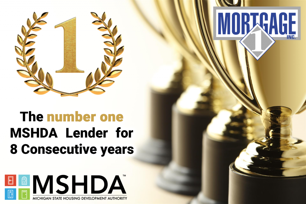 Mortgage 1 named top MSHDA lender in 2020 for the eighth consecutive year. 